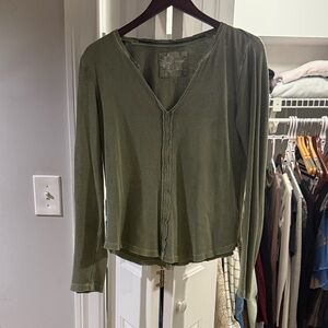 Anthropologie Sage Green Long Sleeve Shirt